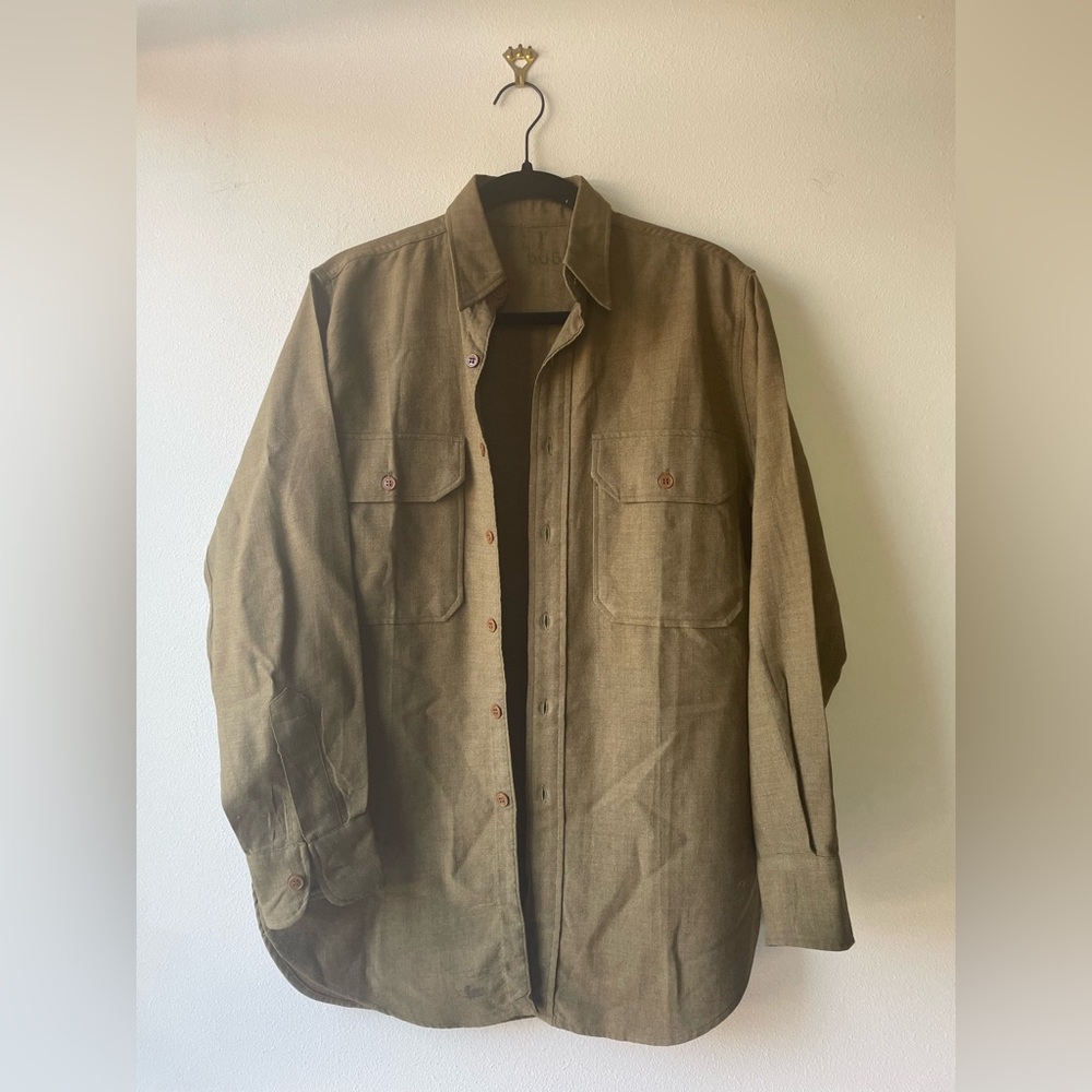 Men's Brown Button-Up Shirt